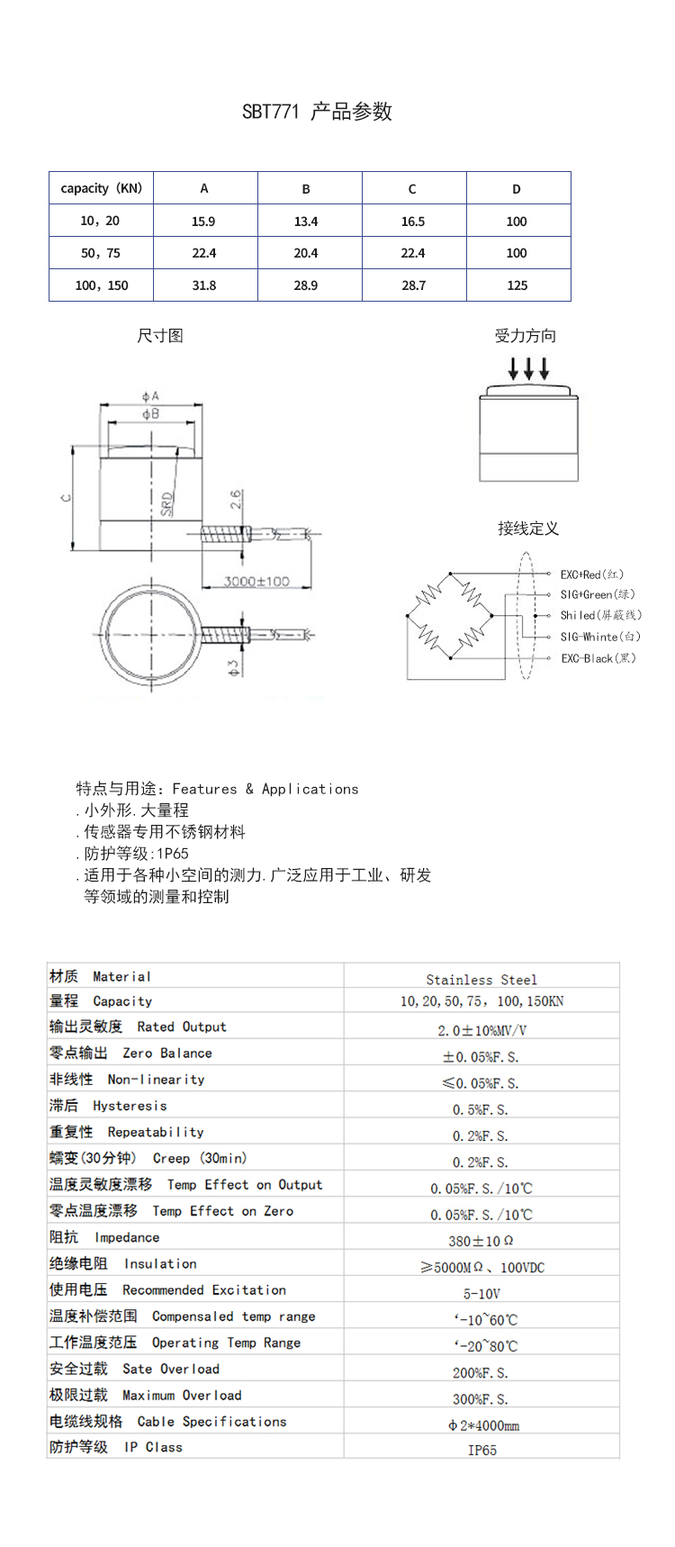 斯巴拓SBT771小型压力传感器小体积大量程5 10 15T微型称重测力4.jpg