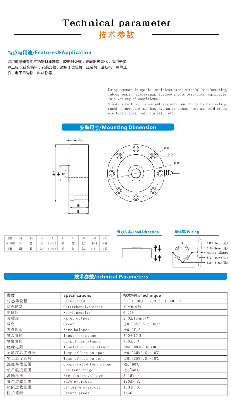 斯巴拓SBT710 出口口罩机拉压力传感器 切边力测力数显 配件 1 2T